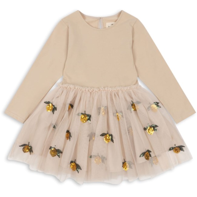 Konges Slojd sukienka Yvonne dress Lemon Sequin