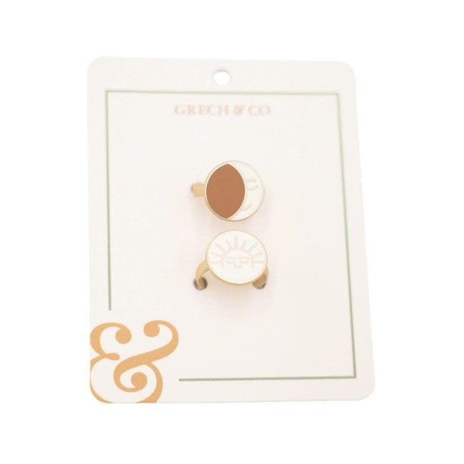 GRECH&CO pierścionki zestaw 2szt Moon sun