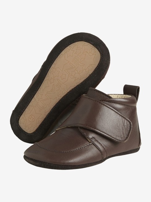 En Fant papcie dziecięce skórzane - Leather slippers Brown - E820017 205