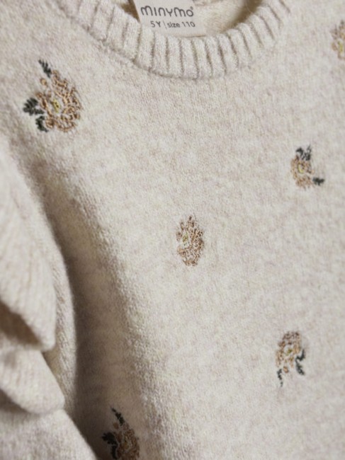 Bluzka Minymo dzianinowa z falbankami beige melange