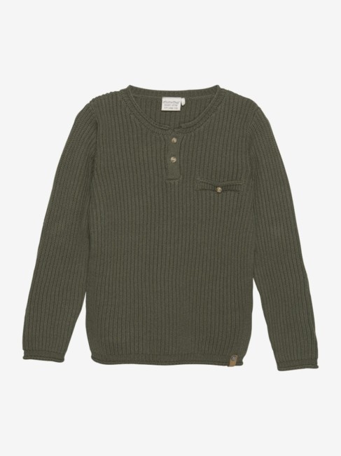 Sweter dzianinowy Minymo olive night - bluzka dla dzieci