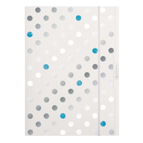 Herlitz Teczka z gumką A4 srebrne kropki