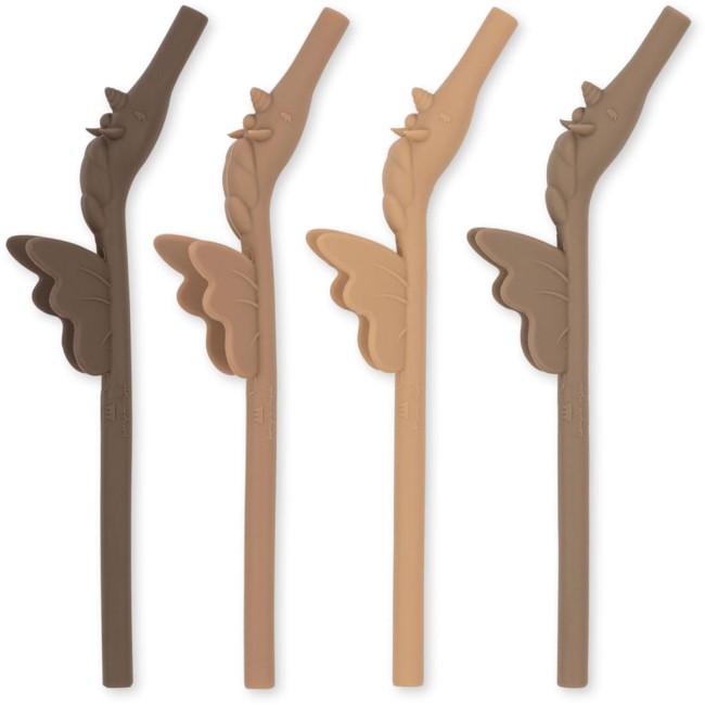 Konges Slojd silikonowe słomki Unicorn shitaki mix