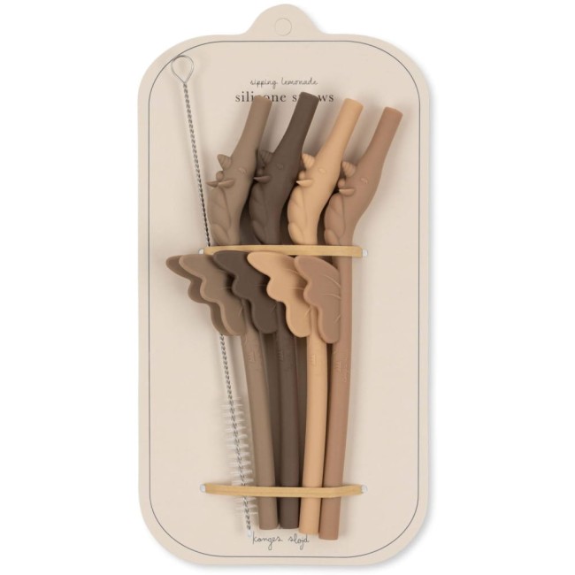 Konges Slojd silikonowe słomki Unicorn shitaki mix