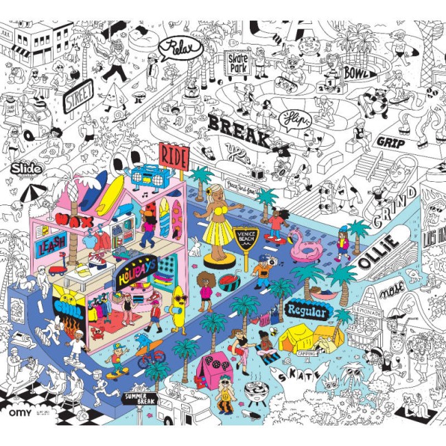 OMY gigantyczna kolorowanka 100x70cm Surf&skate