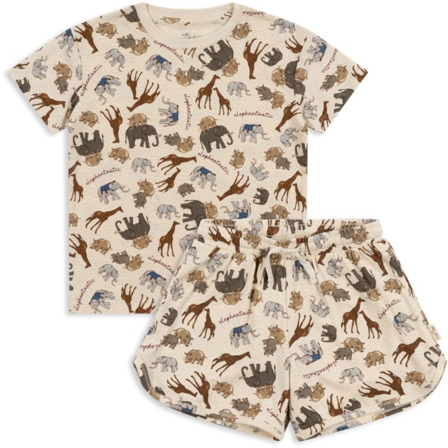 Konges slojd zestaw koszulka szorty basic Elephantastic