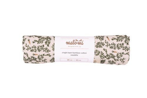 Malomi otulacz bambusowy Green floral