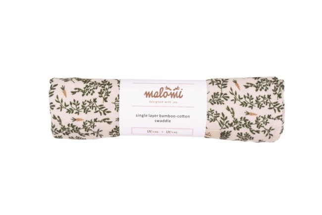 Malomi otulacz bambusowy Green floral