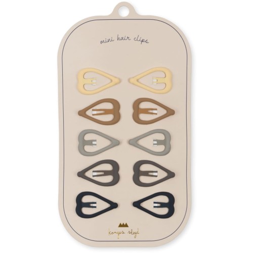 Konges Slojd zestaw spinek Mini heart blue shades