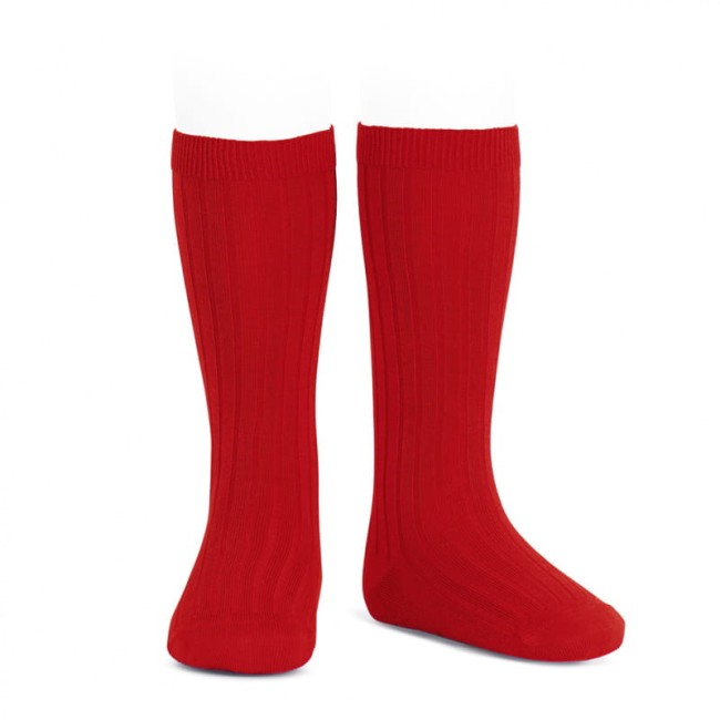 Condor podkolanówki ribbed red no.550