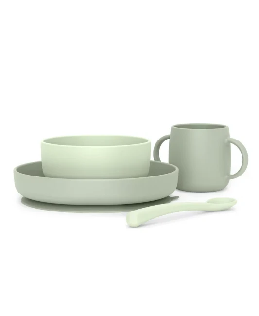 Suavinex zestaw do karmienia silikonowy colour essence zielony