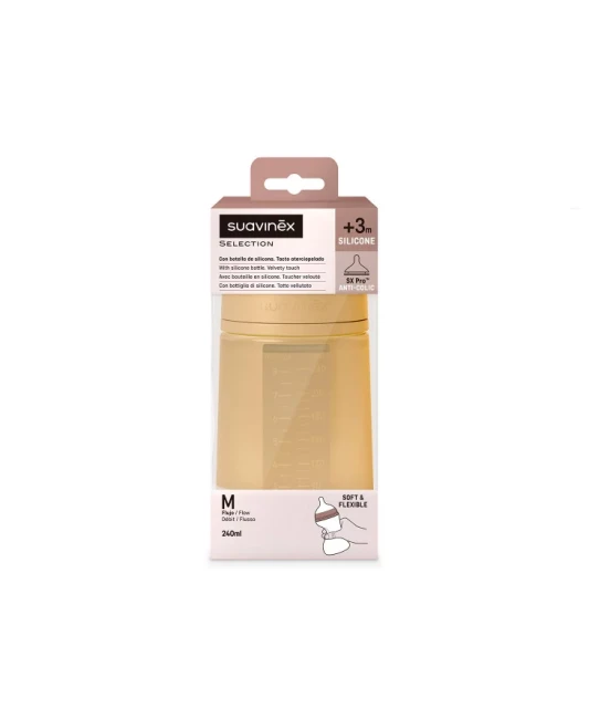 Butelka silikonowa Suavinex sx pro colour essence musztardowy