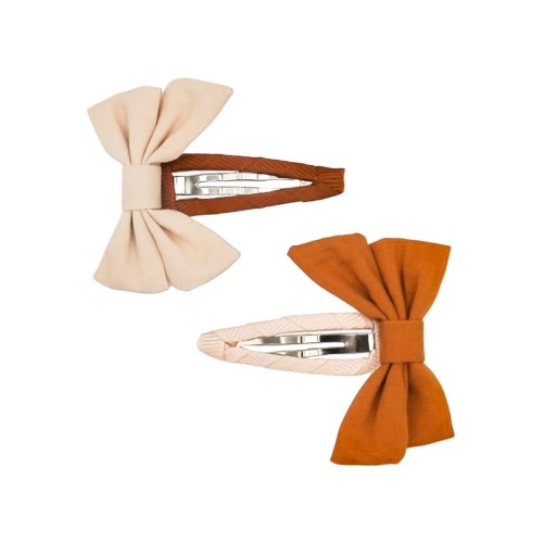 Grech&CO spinki Fable bow set of 2 Oat Sjenna