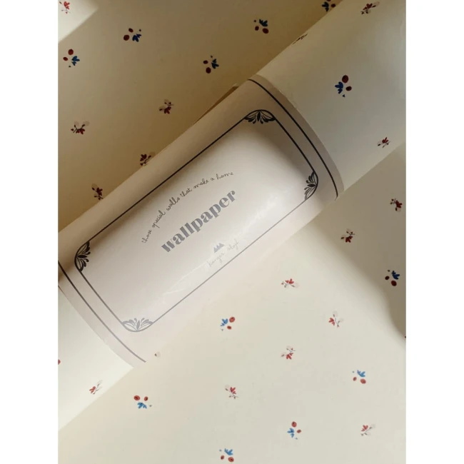 Konges Slojd bloom red blue - tapeta dziecięca