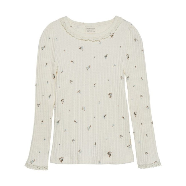 Minymo T-shirt Rib Seedpearl 122076 1026