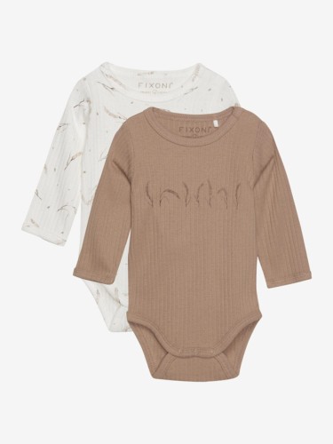Fixoni body niemowlęce 2-pack rib Egret 422410 1021