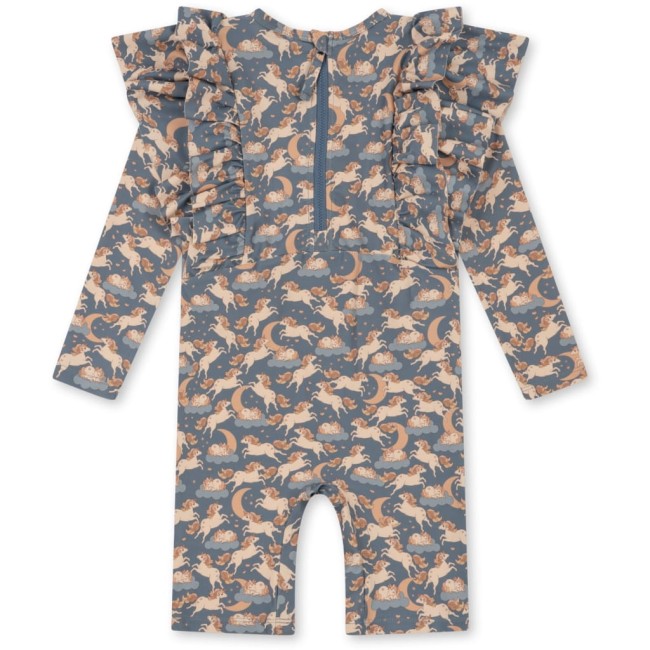 Konges Slojd Manuca frill unicorn blue - kombinezon kąpielowy dla dzieci SS23