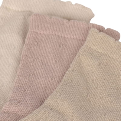 Skarpetki Konges Slojd Pointelle 3 pack Rose off white toasted almond SS23