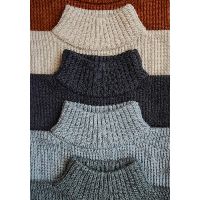 Konges Slojd Vitum komin z kołnierzem merino quarry blue