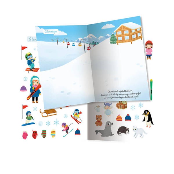 Naklejki Auzou zima - Zeszyt 500 naklejek