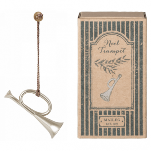 Maileg zawieszka dekoracja bożonarodzeniowa trąbka srebrna