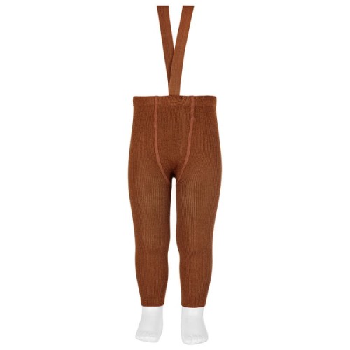 Condor wełniane legginsy z szelkami chocolate no.938