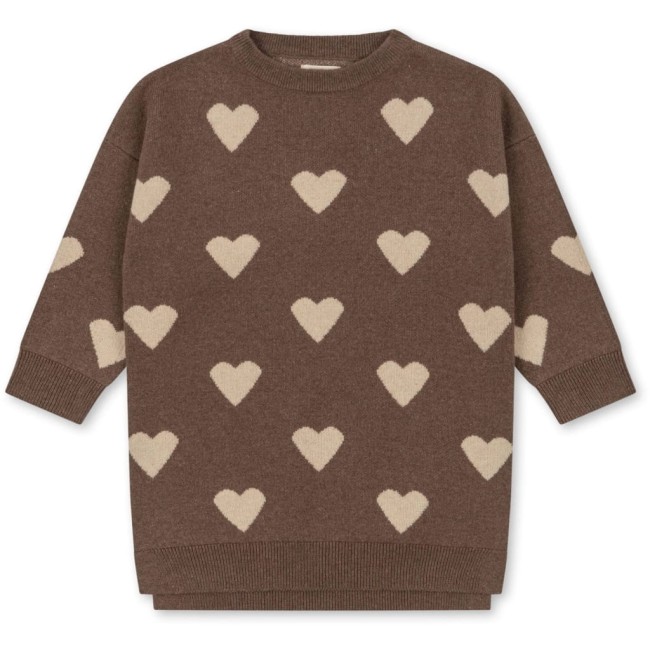 Konges Slojd sukienka dzianinowa Lapis bunny brown melange