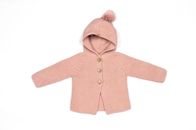 Li&me cardigan cotton Peter pale rose