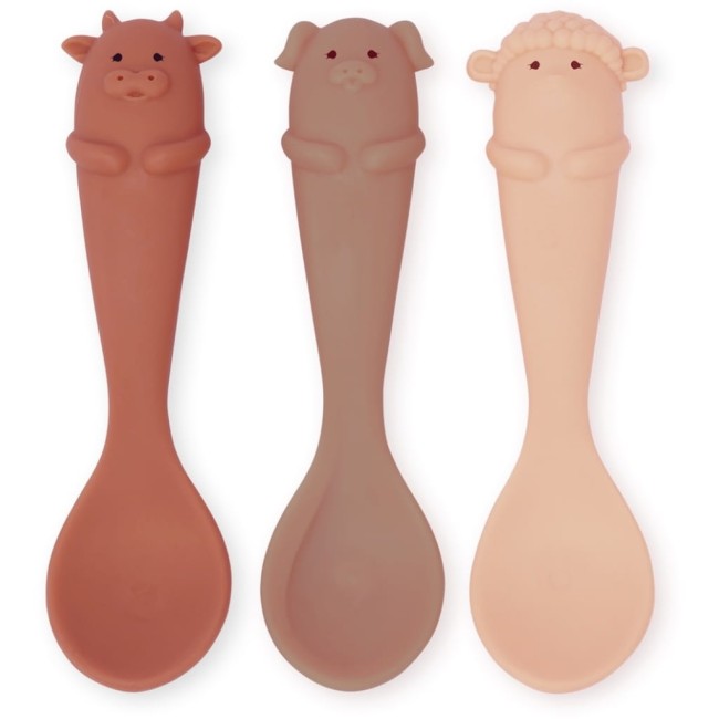 Konges slojd łyżeczki silikonowe Farm rose mix