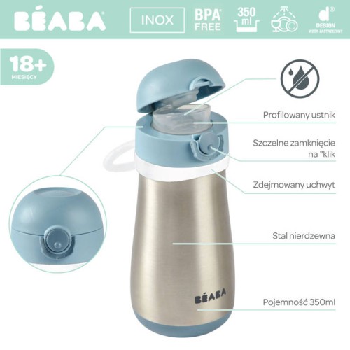 Bidon termiczny termobutelka Beaba 350 ml Windy blue