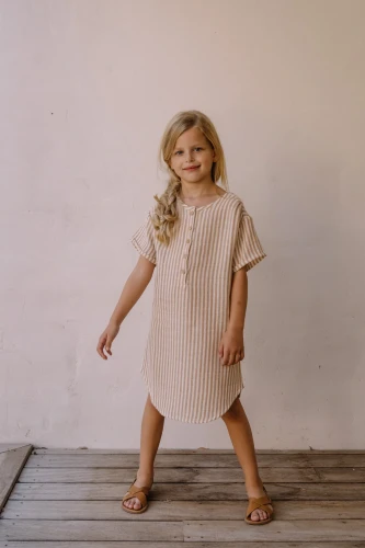 Studio Boheme sukienka Djellaba - biscuit stripes