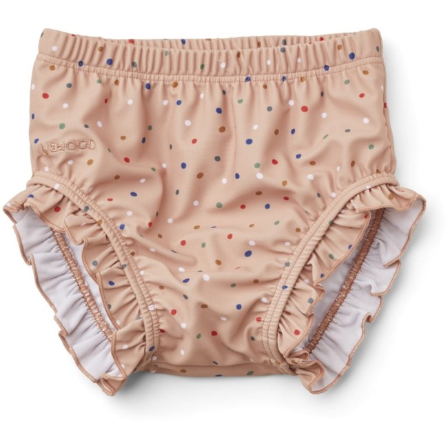 Liewood kąpielówki z falbanką Mila baby - confetti/pale tuscany