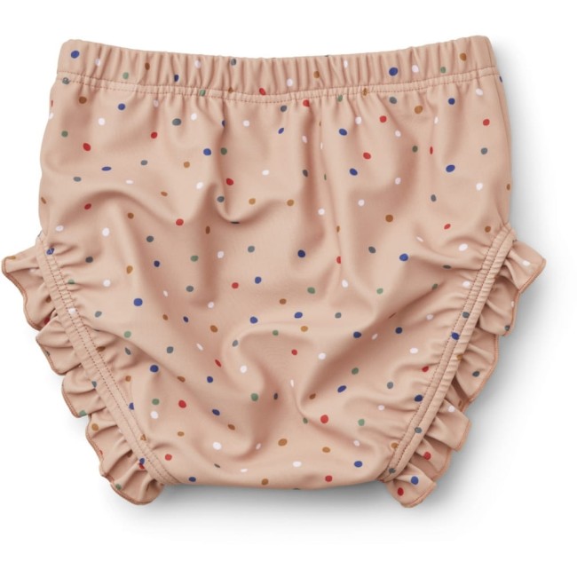Liewood Mila baby - confetti/pale tuscany - kąpielówki z falbanką