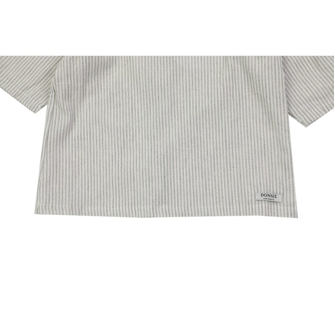 Donsje Amsterdam San blouse - Light grey stripe - bluzka dla dzieci