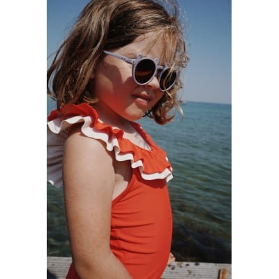 Konges Slojd strój kąpielowy Moule frill swimsuit - Fiery red