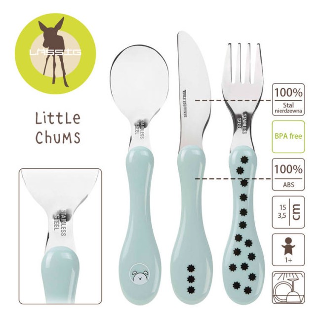 Lassig Zestaw sztućców ze stali nierdzewnej 3 el. Little Chums Pies