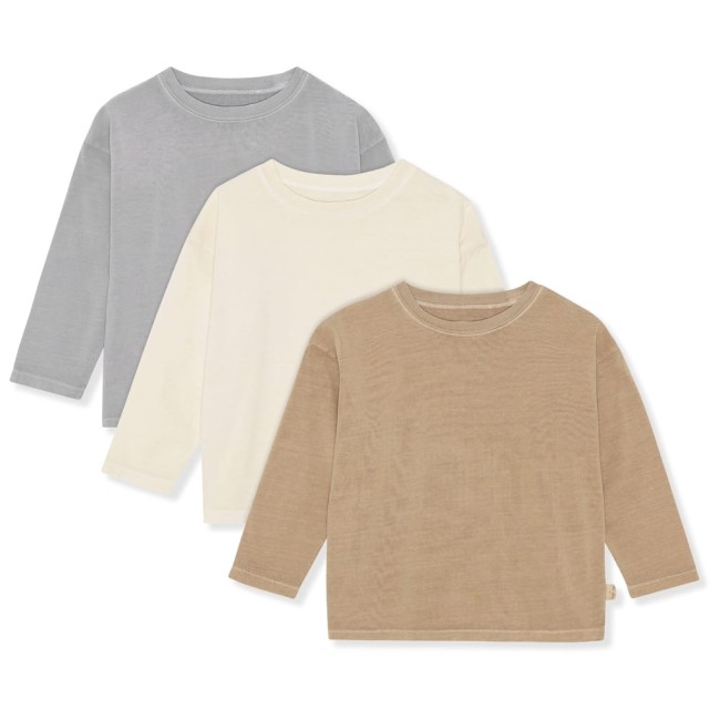 Konges Slojd 3pack bluzek Cosmo LS Tee - Print mix pack - sleet