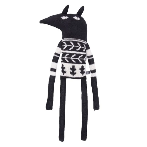 Main Sauvage przytulanka z wełny alpaki duży czarny Wilk