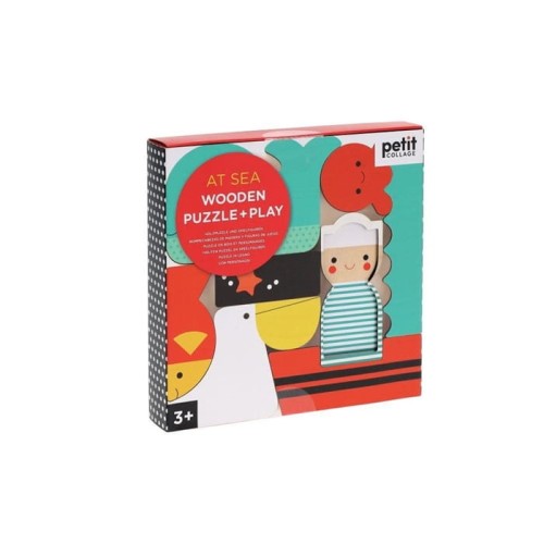 Petit Collage Drewniane Puzzle Układanka At Sea PTC623 Zabawki/Drewniane - Kolibelek - sklep dla dzieci Wolsztyn