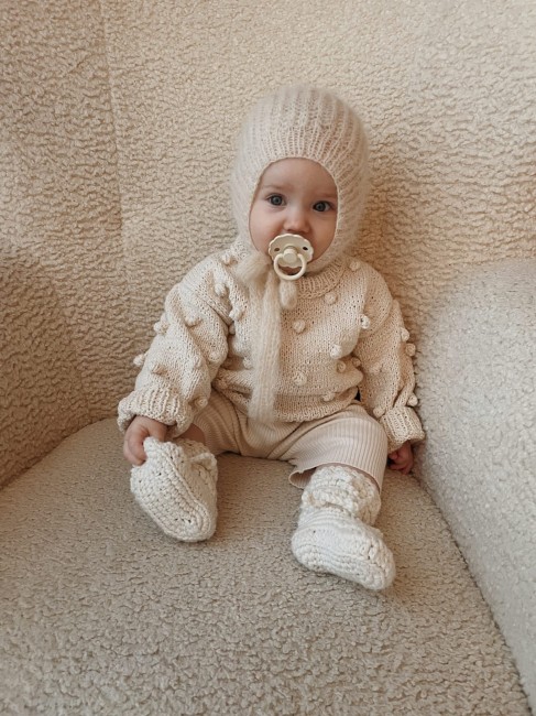 Booboo bonetka alpaka jedwab szara