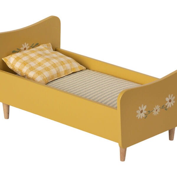 Maileg wooden bed, Mini Yellow