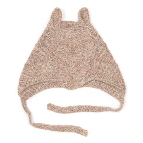 HUTTEliHUT czapka Mini rabbit aplaca wool camel