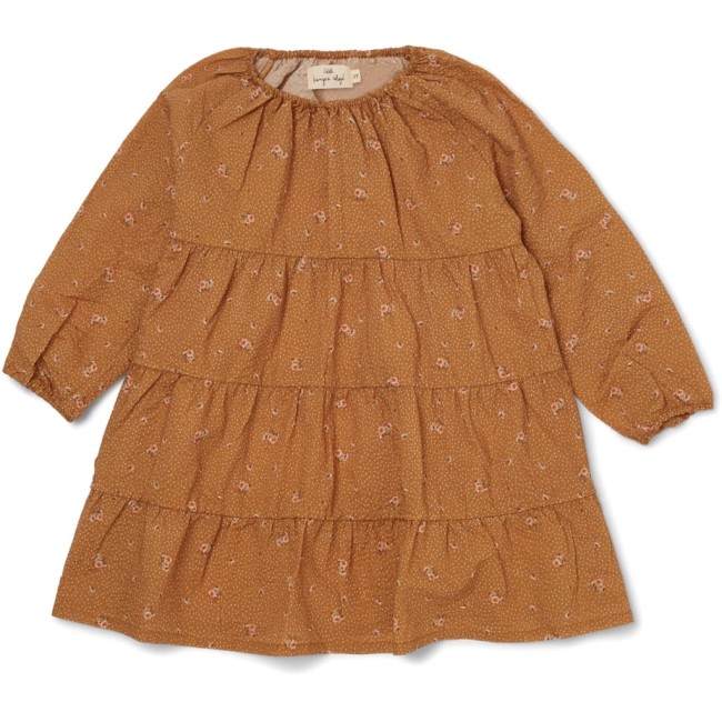 Konges Slojd sukienka Barca dress - flower bouquet mustard