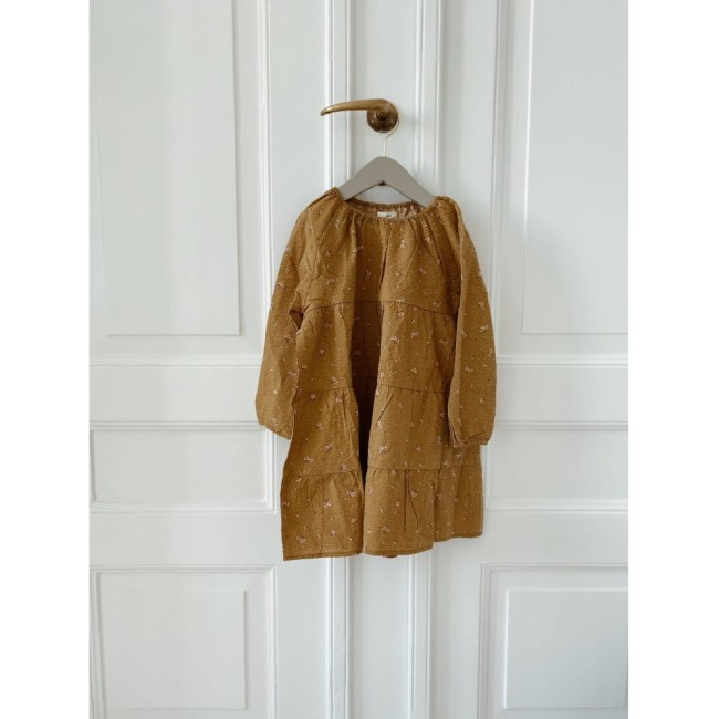 Konges Slojd sukienka Barca dress - flower bouquet mustard