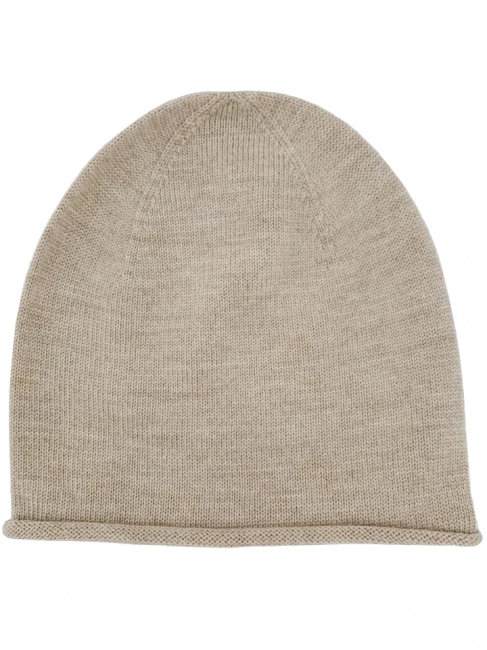 Hvid beanie sand