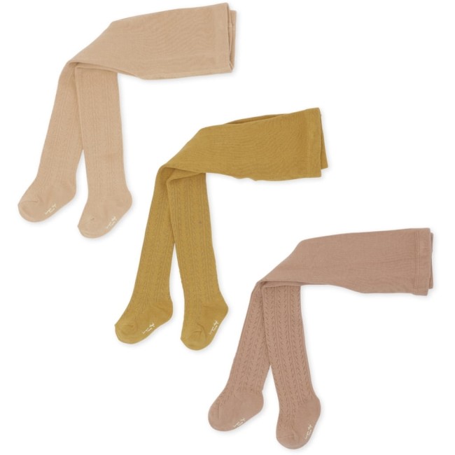 Konges Slojd 3pack rajstop Pointelle - Ice cream