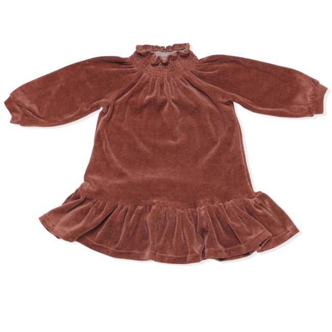 HUTTEliHUT sukienka Nova dress velour - rosewood melange