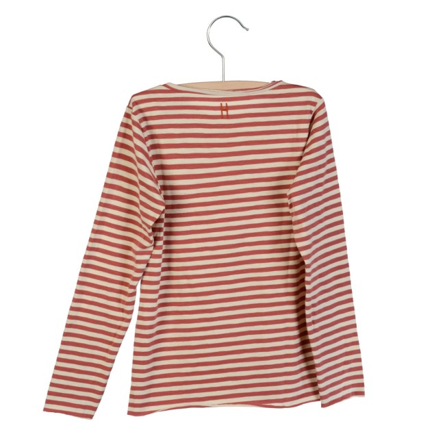 Little Hedonist bluzka w paseczki Elana Bleached Sand-Marsala striped