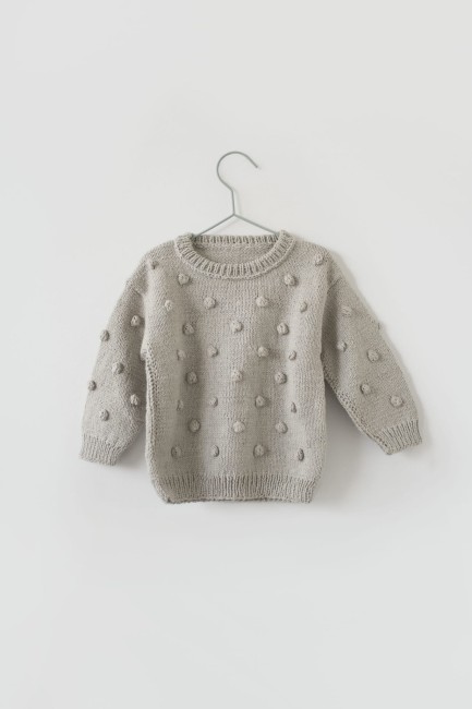 Booboo sweterek kropka jedwab szary beż