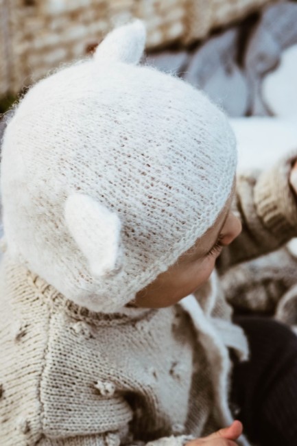 Booboo sweterek kropka szary beż